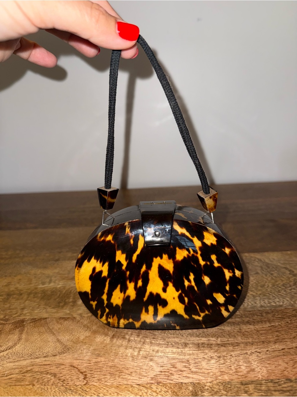 Vintage Tortoise Lucite Handbag